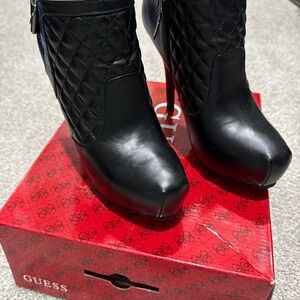 GUESS Black Quilted Heeled Boots